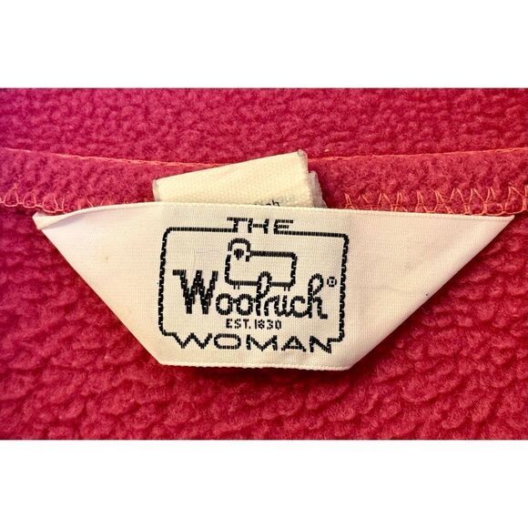 Vintage Woolrich Women’s Fuschia 1/4 Button Snap Pullover Sweater Medium - Picture 4 of 9